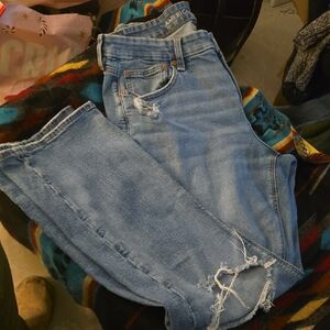 American Eagle Outfitters Women's Distressed Blue Skinny Jeans